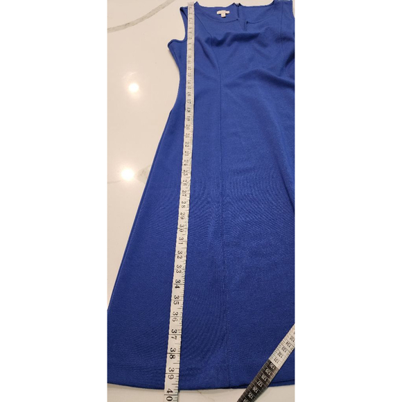 Talbots Royal Blue Sleeveless Knit Sheath Dress Size 6 Stretch Ponte Knee Length - Picture 9 of 10